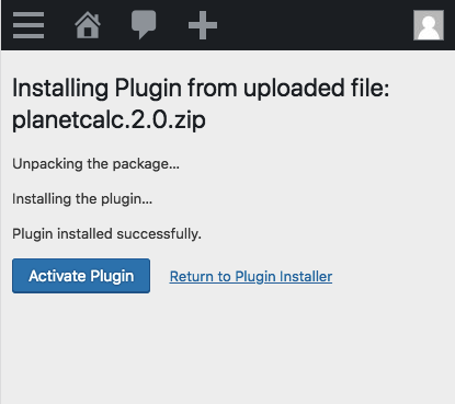 Activate plugin in WordPress